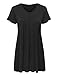 Made by Johnny WT1057 Womens V Neck Short Sleeve Pleats Tunic Top L Black