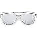 zeroUV Oversize Metal Frame Thin Temple Color Mirror Flat Lens Aviator Sunglasses 62mm