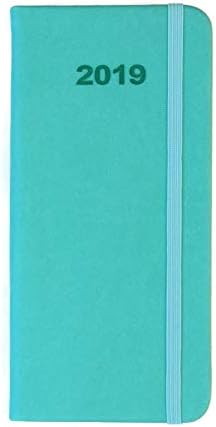 2019 Slim Pocket Week at Glance Calendar Planner Vivid Colors (Teal)
