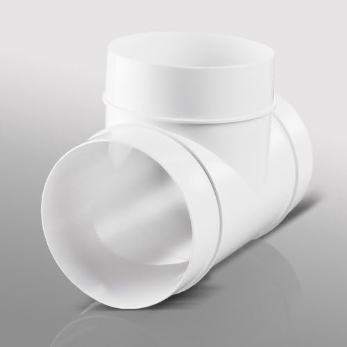 4" 100mm Plastic Round Kitchen Ducting Ventilation Duct Pipe Tube Extractor Fan (Round Equal T Piece)