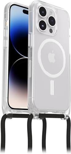 Otterbox Funda React Necklace con MagSafe para iPhone 14 Pro, Ultra Fina, Funda Protectora con cordón para Cuello Ajustable y Desmontable, Testada según los Estándares Militares, Transparente