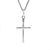 Sterling Silver Dainty Tiny Cross Charm Necklace, 18"