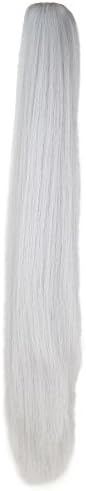 miss u hairUnisex Cosplay Hair Wig Long Straight Claw Ponytail Hairpieces for Kids and Adult (Silver Grey)