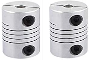 Xnrtop 5mm to 6mm Shaft Coupling 25mm Length 20mm Diameter Stepper Motor Coupler Aluminum Alloy Joint Connector for 3D Printer CNC Machine DIY Encoder(Pack of 2