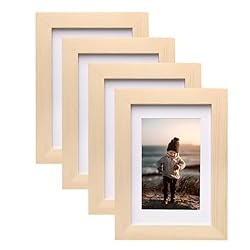 KINLINK 4x6 Picture Frames Natural Wood Frames with