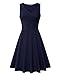 KILIG Women's Casual V Neck Solid Sundresses Aline Sleeveless Summer Midi Dress with Pocket (B3-Navy, X-Large)