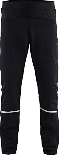 Craft Sportswear Men's Essential Running and Training Outdoor Fitness Workout Reflective and Windproof Winter Pants, Black, Large