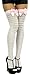 ToBeInStyle Women's Horizontal Striped Thigh Hi Stocking w/ Bow