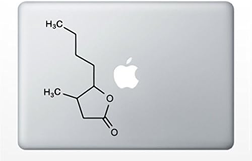 Whiskey Compound Molecule Laptop Decals Chemical Compound Structure | Car Vinyl Sticker (Black)