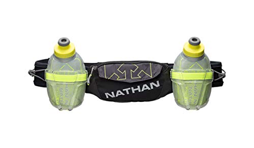 Nathan Hydration Insulated Running Belt Trail Mix Plus - Adjustable Running Belt - TrailMix Includes 2 Insulated Bottles/Flask - with Storage Pockets. Fits iPhone 6/7/8 Plus and Other 6.5 Inch Smart