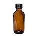 HGFLMR (12 Pack) 2 oz. Amber Boston Round with Black Poly Cone Cap