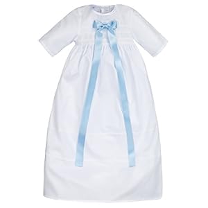 Bateo Design Baby doopjurk van Simon katoen met strik lichtblauw