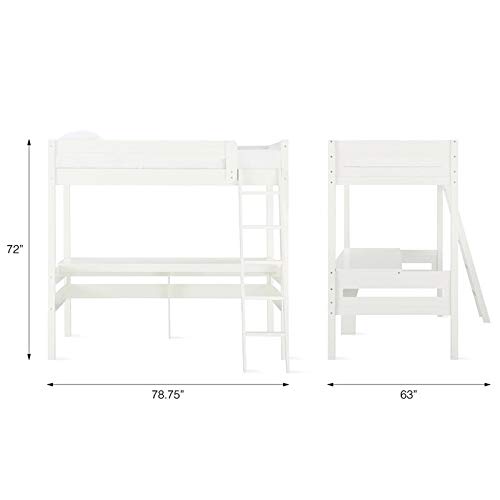 Dorel Living Harlan Wood Loft Bed With Ladder And Guard Rail - Twin ...