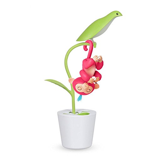 LED Light Pen Holder Monkey Climbing Platform For Finger Monkey And pencil for Studying Reading and Working (Green)