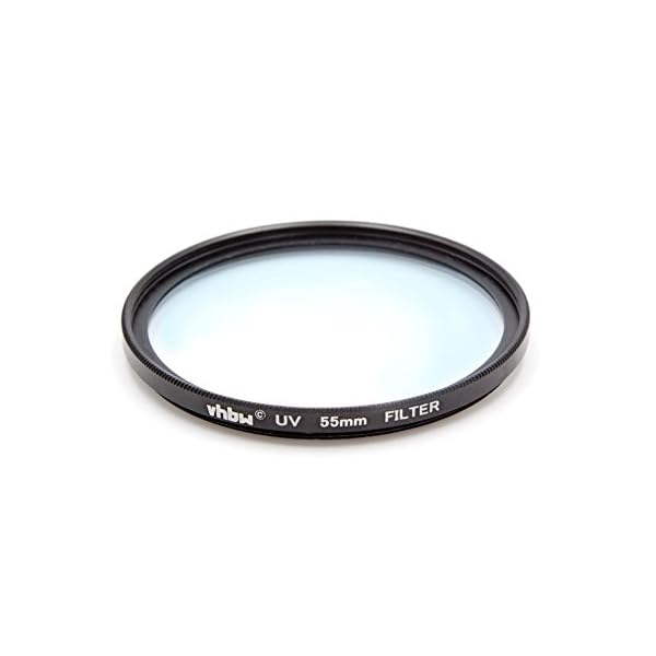 vhbw Universal UV Filter kompatibel mit Kamera Objektiven mit 55mm Filtergewinde - UV Schutzfilter, Schwarz