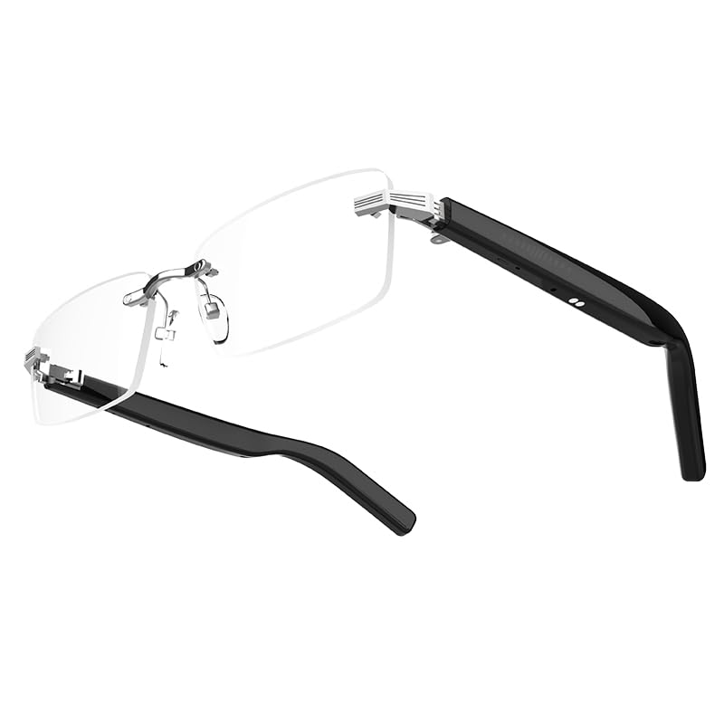 Photo 1 of Faifxo Smart Glasses Rimless Smartglasses with Bluetooth Speaker,Remote Control Photo Taking/Indoor Protection Voice Control (Anti-Bluelight Lenses)