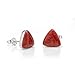 925 Sterling Silver Tiny Natural Red Sea Bamboo Color Triangle 9 mm Post Stud Earrings