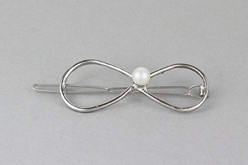 Silver infinity barrette outline shape metal hair clip barrette gold shiny clip