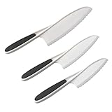 Wanbasion 3-piece Nylon Kitchen Kid Knife Set, Children Kid Knife Set Cutting, Safe Kid Knife Chef Set with Non-Slip Handles