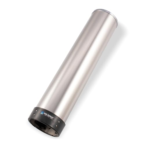 San Jamar C3400P Stainless Steel Pull-Type Beverage Cup Dispenser, 350-710 ml Cup Size, 597 mm Tube Length, 70-98 mm Rim Diameter