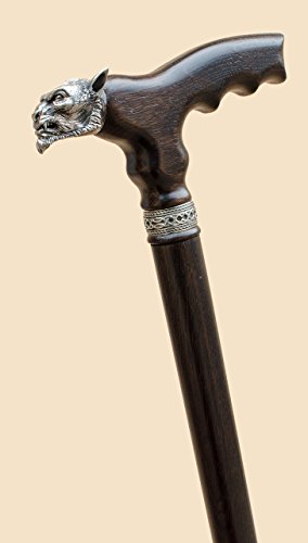 Unique Mens Walking Stick Handmade Carved Wolf Cane for Men Fashionable Sturdy Wooden Canes Custom Walking Staff