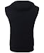 Lende Mens Active Casual Color Blocks Sleeveless Hoodie Zip-up (XL, Black)