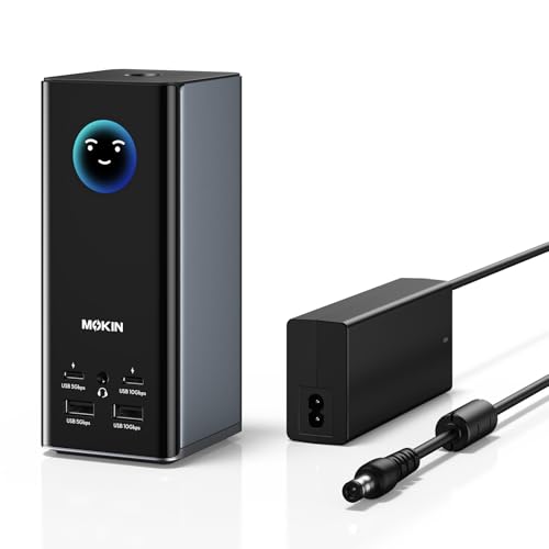 LCD Docking Station 3 Monitore, MOKiN 18 in 1 USB C Triple Display