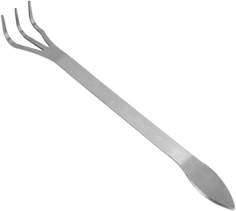 Stainless Steel Bonsai Rake, 3-Prong Root Rake Multifunctional Gardening Tools with Ergonomic Handle for Flowers Plants