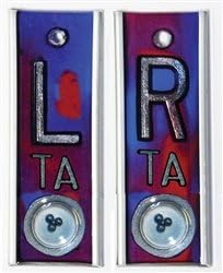 Quick Ship Classic X-Ray Personalized Markers - Bubble Positioner, Blue/Red/Purple Tie Dye, Vertical, Left & Right Set, Ships Within 5 Business Days!