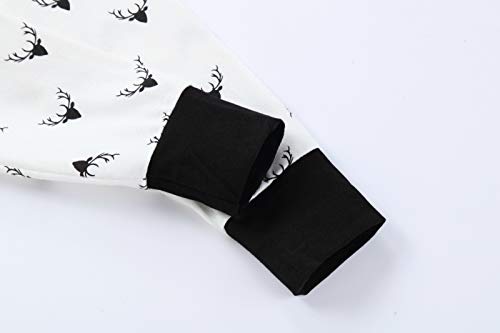 Benaive Family Xmas Pajamas Set Boys Girls Holiday Pjs Women Men Sleepwear (White, Reindeer, 6)