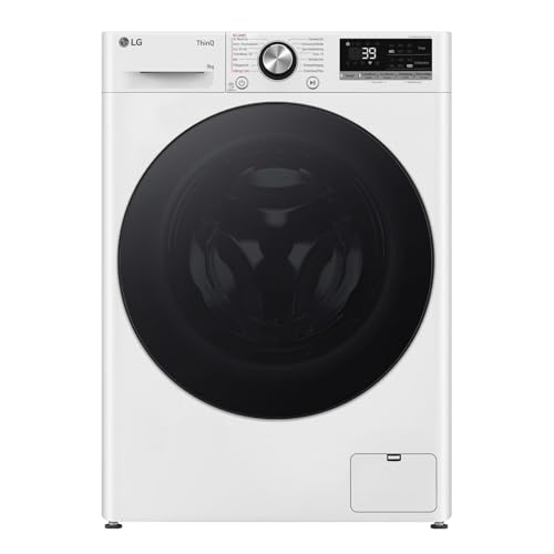 LG F2V7SLIM9, Klasse A, Waschmaschine Slim 9 kg, 60x47.5x85 cm, Wi-Fi, AI Direct Drive, Tiefenreinigung mit Dampf, TurboWash 360°, Außentür aus Gehärt