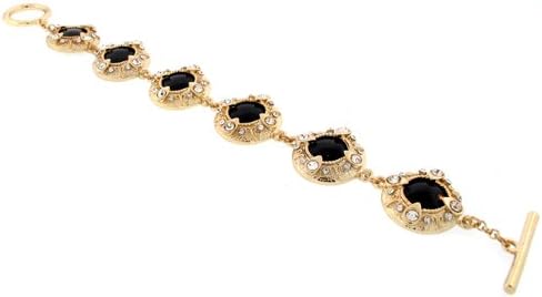 Black Center Medallion Toggle Bracelet