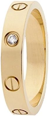 XUELE Love Zircon Ring-Gold Lifetime Just Love You with Ring 4MM in Width Sizes 9