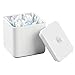 InterDesign Gia Bathroom Vanity Canister Jar for Cotton Balls, Swabs, Cosmetic Pads - White
