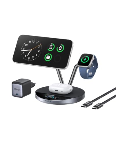 Anker Prime 3-in-1 Ladestation Qi2 25W mit Smart Display & TEC-Aktivkühlung