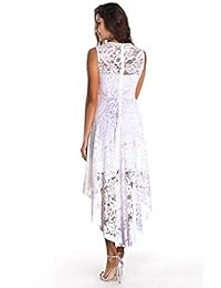 Vestido de mujer de encaje floral alto para dama de honor, fiesta de cóctel, fiesta de noche, graduación, semi formal, línea A