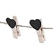 Tinksky Wooden Heart Pegs Clips Mini Wooden Photo Paper Clothing Clothespin Wedding Card Picture Hanging Holder Party Decor Pack of 10 (Black)