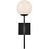 Living District Neri 1-Light Mid-Century Metal Wall Sconce in Black and White