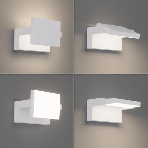 Klighten 24W LED Wall Light Outdoor Indoor IP65, Adjustable Wall Lights Modern Aluminium Wall Lamps for Entrance Terrace Gardens, 1500LM, White, Natural White 4000K | Waterproof IP65, swivel, material: aluminium, 1500 lumens, indoor/outdoor