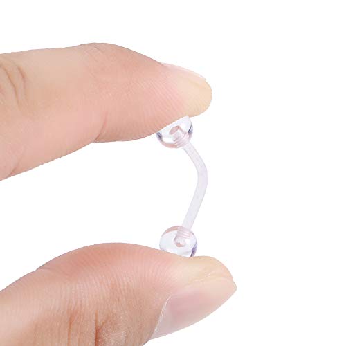 Oveta 55pcs Clear Piercing Retainers Flexible Bioflex 14G 16G 20G Navel