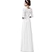 Lrady Women's Lace Splicing Chiffon Long Maxi Dress Evening Wedding Bridesmaid Gown,White,X-Large