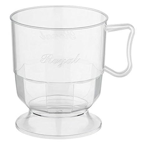 Silverkitchen hochwertige Henkeltasse Kaffeetasse Plastik Einweg transparent 200 ml 12 STK.