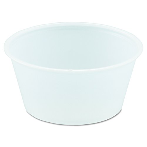 SOLO Cup Company P325N Polystyrene Portion Cups, 3.25oz, Translucent, 250 Per Bag (Case of 10 Bags)