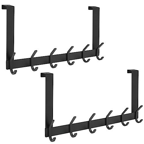 TICONN Over The Door Hooks, 6 Heavy Duty Dual Coat