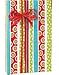 Trendy RED GREEN BLUE POLKA DOT SWIRLS STRIPES Christmas Gift Wrap Paper - 16 Foot Roll