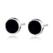 YEX Earrings Jewlery Black Crystal Silver Stud Earrings for Men