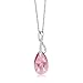 Gem Stone King Infinity Pink Ribbon Spring Rose Pendant Made with Crystals