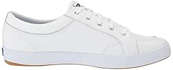 Keds Women's Center Sneaker, White Leather, 9