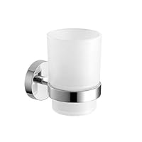 SWETON Wall-Mounted Toothbrush Holder with Frosted Glass Cup