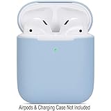 Compatible Airpods Case, Protective Ultra-Thin Soft Silicone Shockproof Non-Slip Protection Accessories Cover Case for Apple Airpods 2 & 1 Charging Case - Light Blue